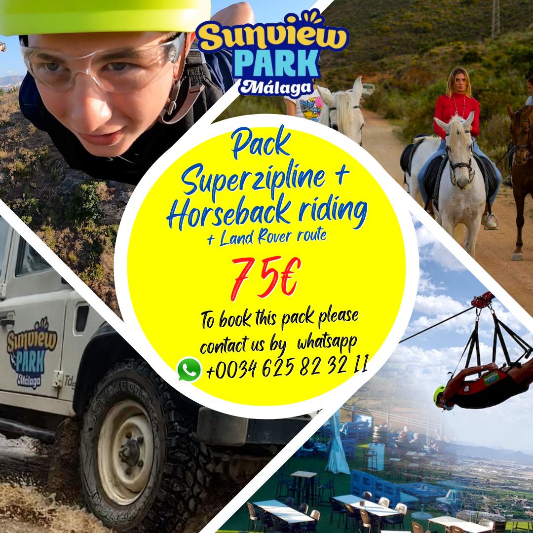Super zip line and horseback riding pack at Sunview Park
